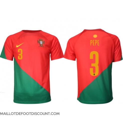 Maillot de football Réplique le Portugal Pepe #3 Domicile Mondial 2022 Manche Courte